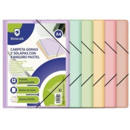 Chemise élastique Bismark A4 Kangaroo avec rabats - Couleurs pastel assorties