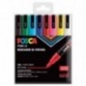 POSCA Lot de 8 marqueurs peinture PC3M - Pointe conique 0,9-1,3 mm - Encre à base d'eau - Couleurs assorties