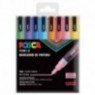 POSCA Lot de 8 marqueurs peinture PC3M - Pointe conique 0,9-1,3 mm - Encre à base d'eau - Couleurs pailletées assorties