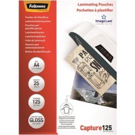 25 Pochettes à Plastifier A4 125 microns - 5396301 Fellowes - CRC53963