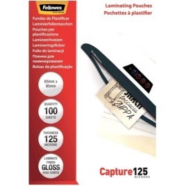 100 Pochettes à Plastifier 65x95mm 125 microns - 53067 Fellowes - CRC53067