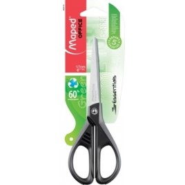 Ciseaux Maped Essentials 17 cm en acier inoxydable - symétriques - Lames tranchantes - Noir