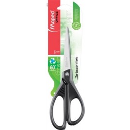 Ciseaux Maped Essentials  21 cm en acier inoxydable - asymétriques - Lames tranchantes - Noir