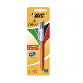 Bic 4 couleurs Corps Blanc et Orange Stylo à bille rétractable fin original