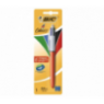Bic 4 couleurs Corps Blanc et Orange Stylo à bille rétractable fin original