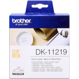 ORIGINAL Brother Etiquettes DK-11219 Étiquettes, Ø 12 mm, 1.200 pièces / Bobine