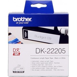 ORIGINAL Brother Etiquettes DK-22205 Étiquettes en continu, 62mm blanc 30,48 m