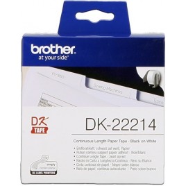 ORIGINAL Brother Etiquettes DK-22214 Étiquettes en continu, 12mm blanc 30,48 m