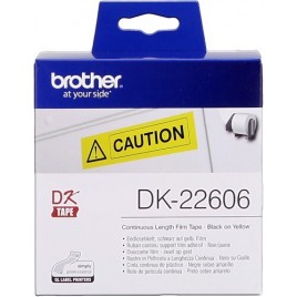 ORIGINAL Brother Etiquettes jaune DK-22606 Étiquettes en continu, 62mm x 15,24 m