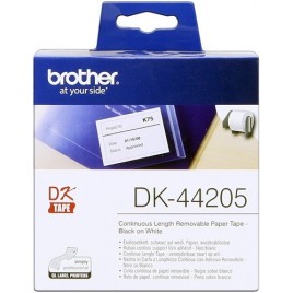 ORIGINAL Brother Etiquettes Blanc DK-44205 Étiquettes en continu, 62mm x 30,48 m