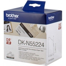 ORIGINAL Brother Papier DK-N55224 DK-Tape Rouleau, non adhésif, 54mm x 30,48 m blanc